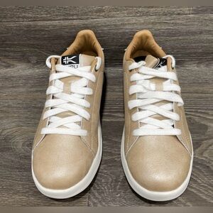 KURU Tan and White Athletic Shoes